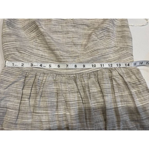 Banana Republic Womens Strapless Mini Dress Pinstripe Linen Grey White Size 10 - Picture 5 of 7